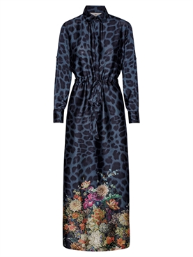 Karmamia Nakita Maxi Kjole, Navy Flower Leopard 